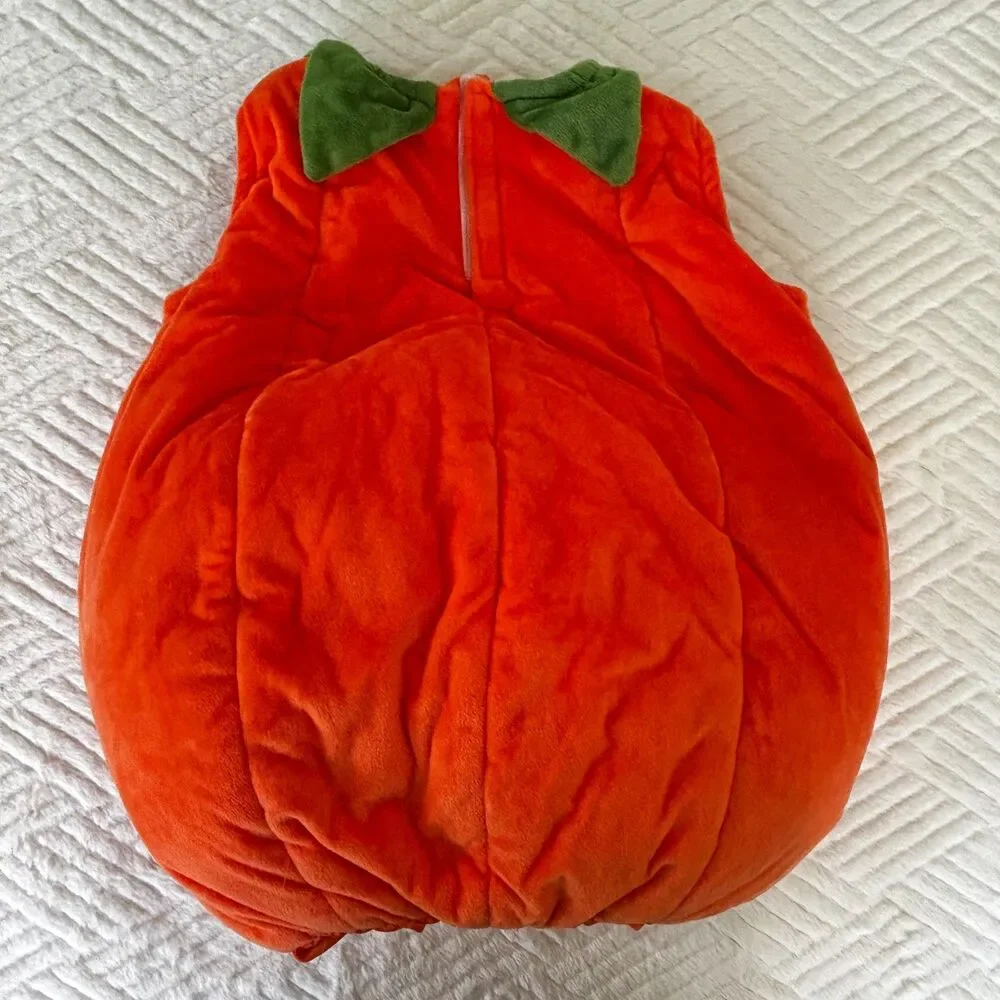 Pottery Barn Kids Size 4-6 Plush Pumpkin Halloween Costume Hat Jack O Lantern - Picture 2 of 10